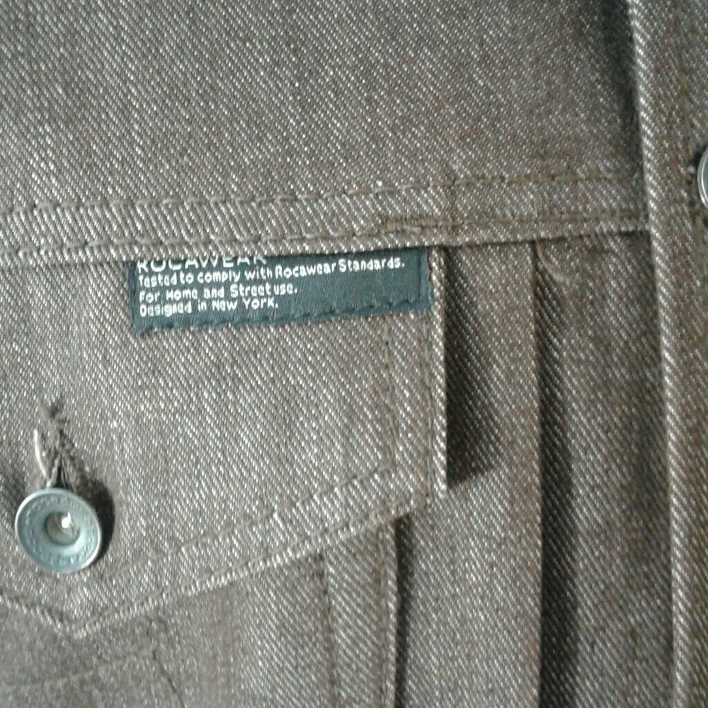ROCAWEAR Man's brown denim jacket, Sz 42, - Picture 3 of 7